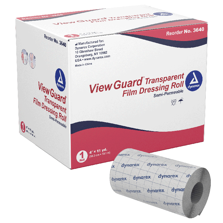 dynarex view guard transparent dressing rolls non sterile