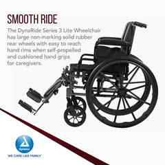 dynaride s3 lite wheelchair 18 x 16 w flip desk arm fr