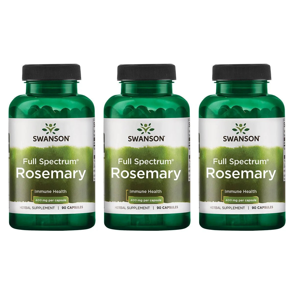 Swanson Full Spectrum Rosemary 400 Mg 90 Caps 3 Pack