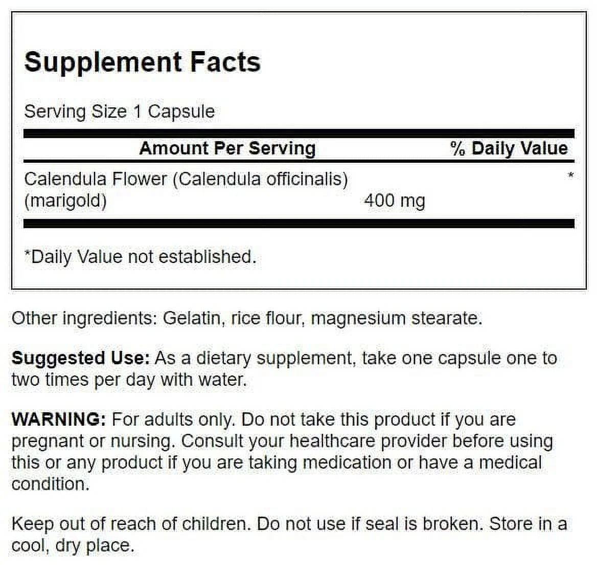 Swanson Calendula Flower 400 Mg 60 Caps 4 Pack