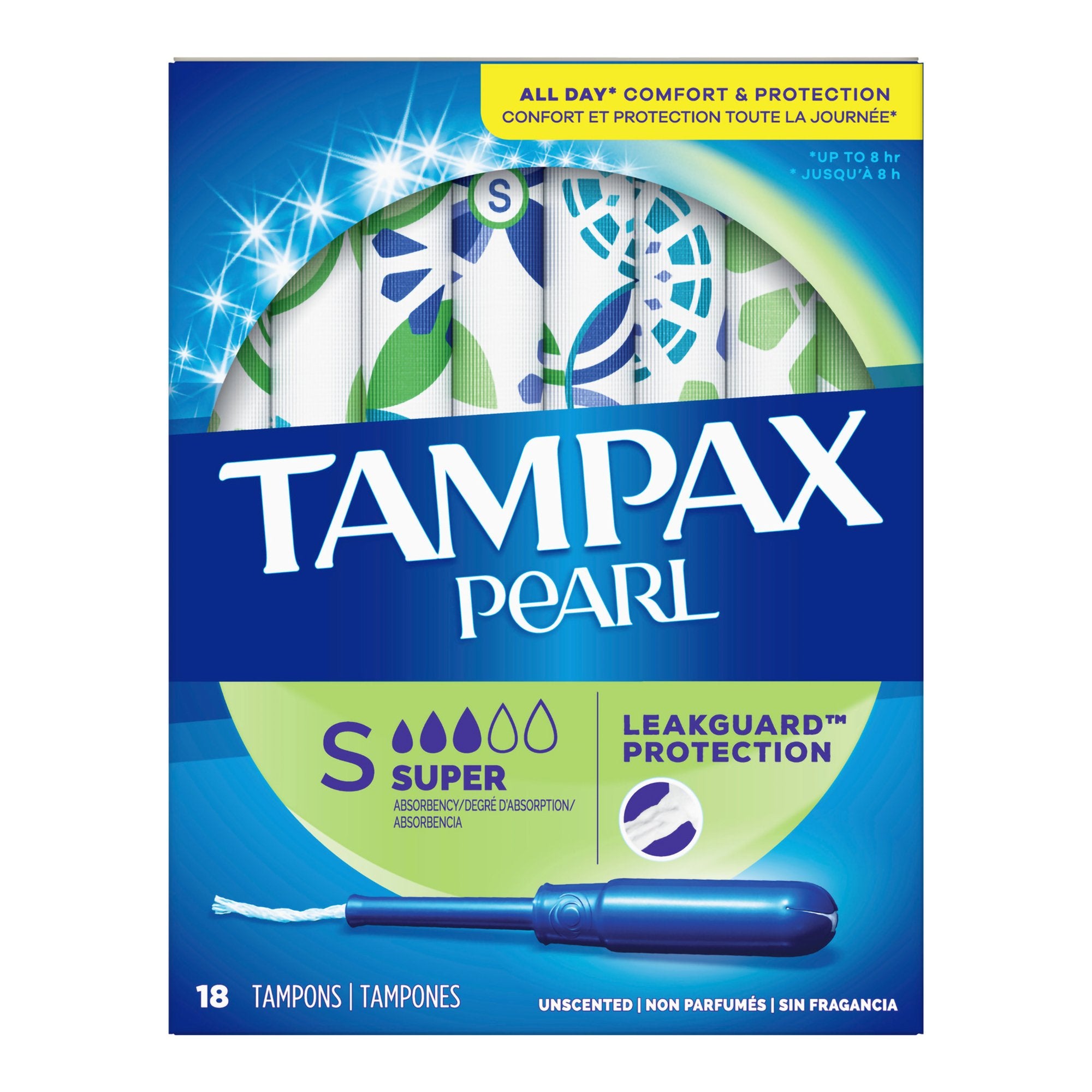 Tampon Tampax® Pearl Super Absorbency Plastic Applicator Individually Wrapped