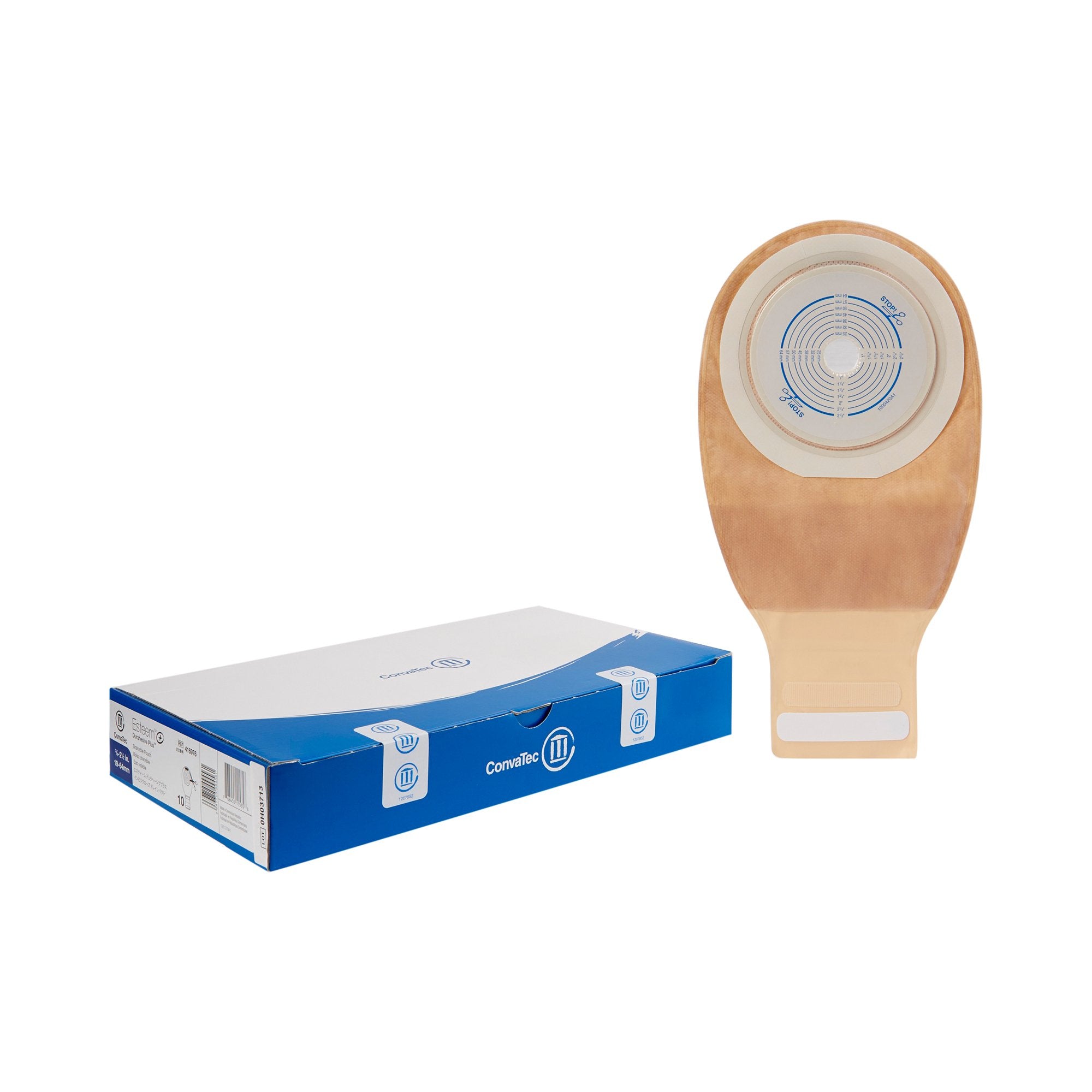 Ostomy Pouch Esteem+ One-Piece System 12 Inch Length Trim to Fit 3/4 to 2-1/2 Inch Stoma Drainable