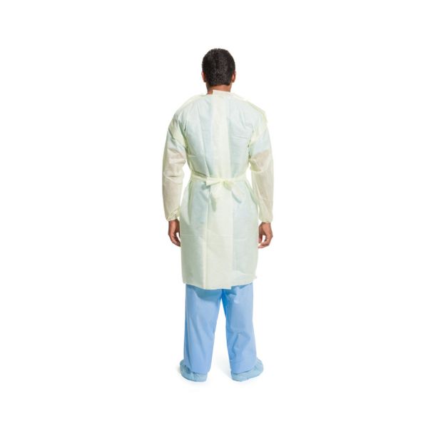 Protective Procedure Gown Halyard Basics X-Large Yellow NonSterile AAMI Level 2 Disposable, Packaging Type- Case