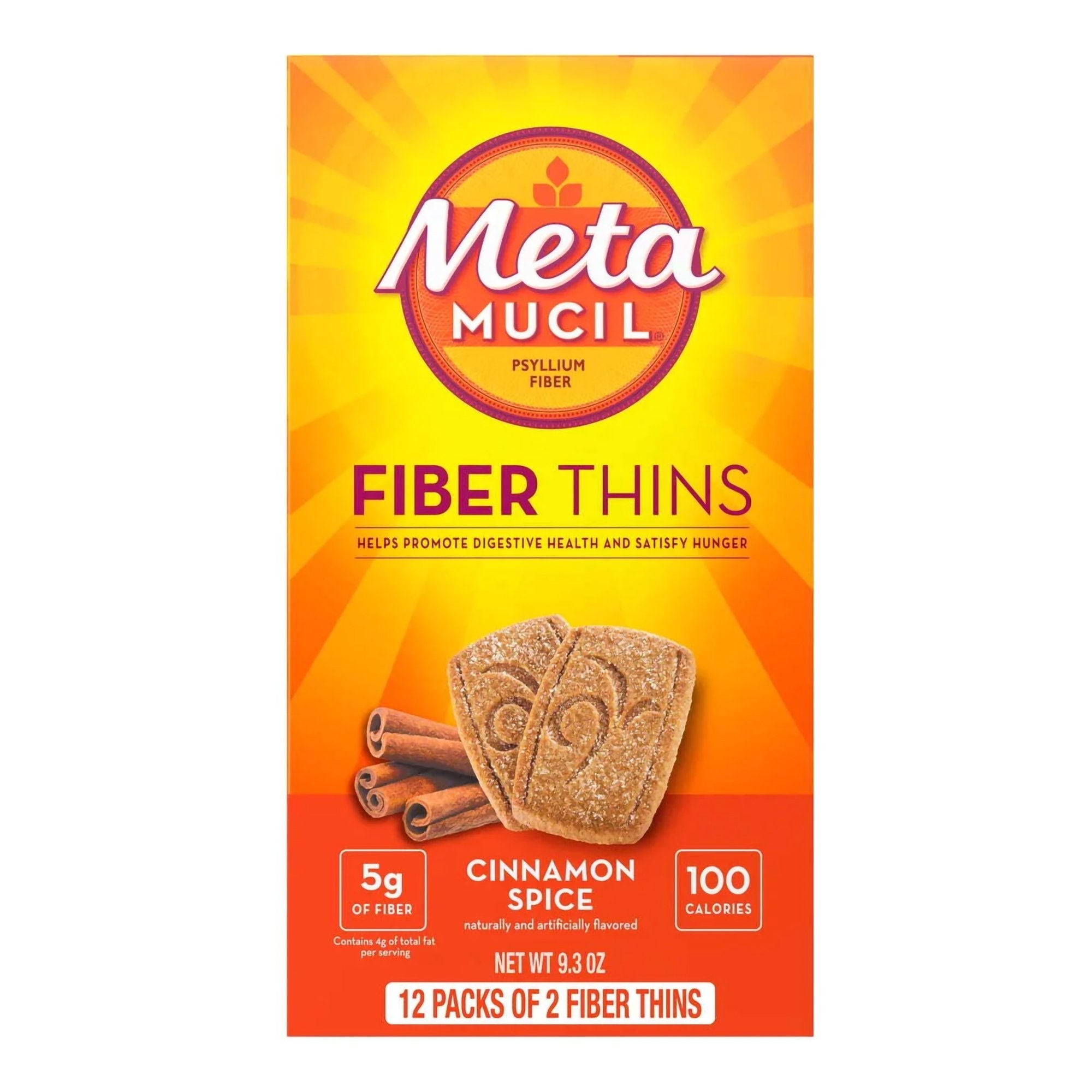 Fiber Supplement Metamucil Cinnamon Spice Flavor Wafer 24 per Box 5 mg Strength Wheat Flour / Sucrose / Corn Oil / Psyllium Husk, Packaging Type- Box