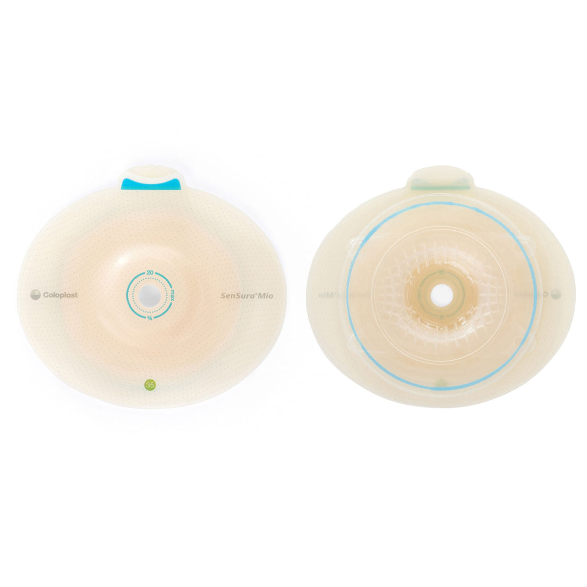 Ostomy Barrier SenSura Mio Flex Trim to Fit, Extended Wear Elastic Adhesive 40 mm Flange Green Code System 50 mm Flange Red Code System 15 to 30 mm · Box of 5