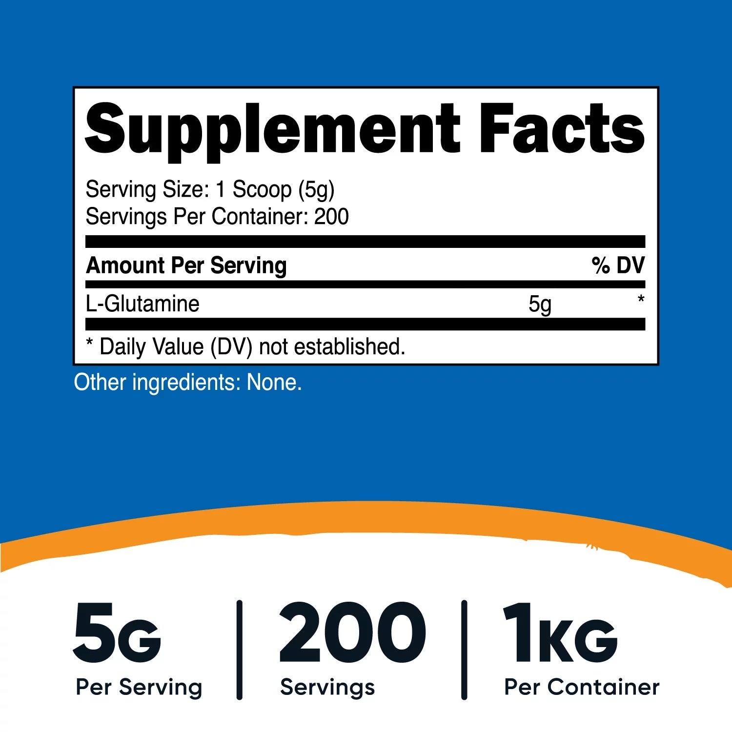 Pure L-Glutamine Powder 1 KG, 5G per Serving - Health Supplement