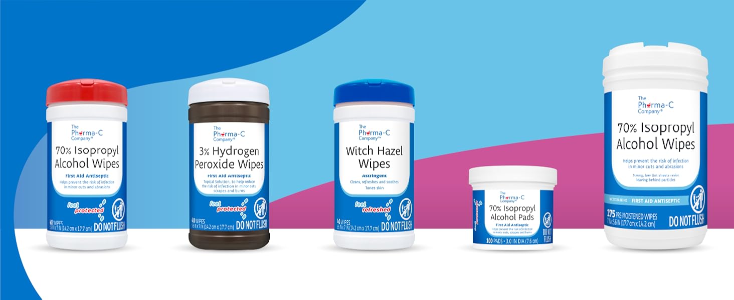 Antiseptic Skin Wipe Pharma-C-Wipes Towelette Canister, Packaging Type- Case