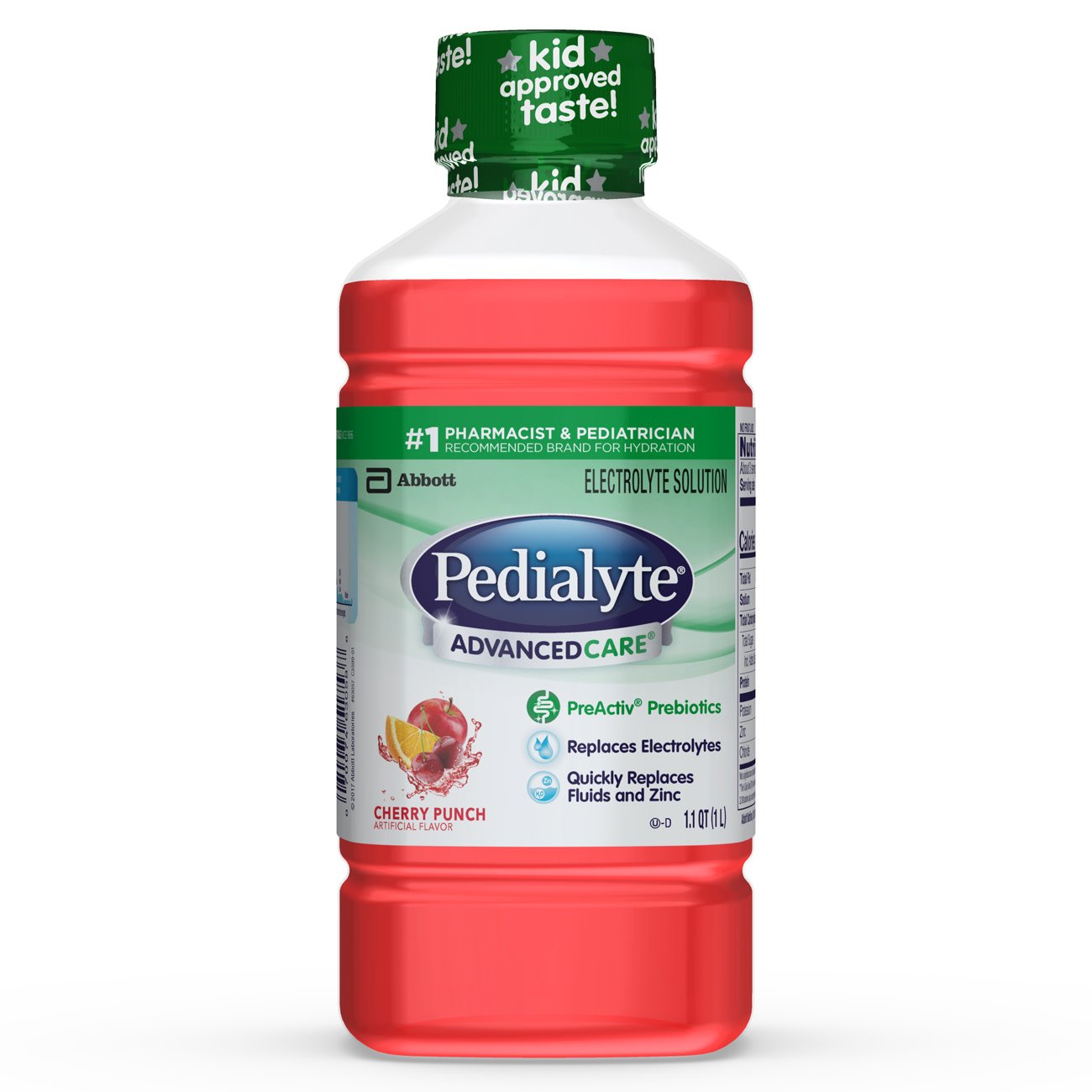 Oral Electrolyte Solution Pedialyte® AdvancedCare™ Cherry Punch Flavor 33.8 oz. Electrolyte