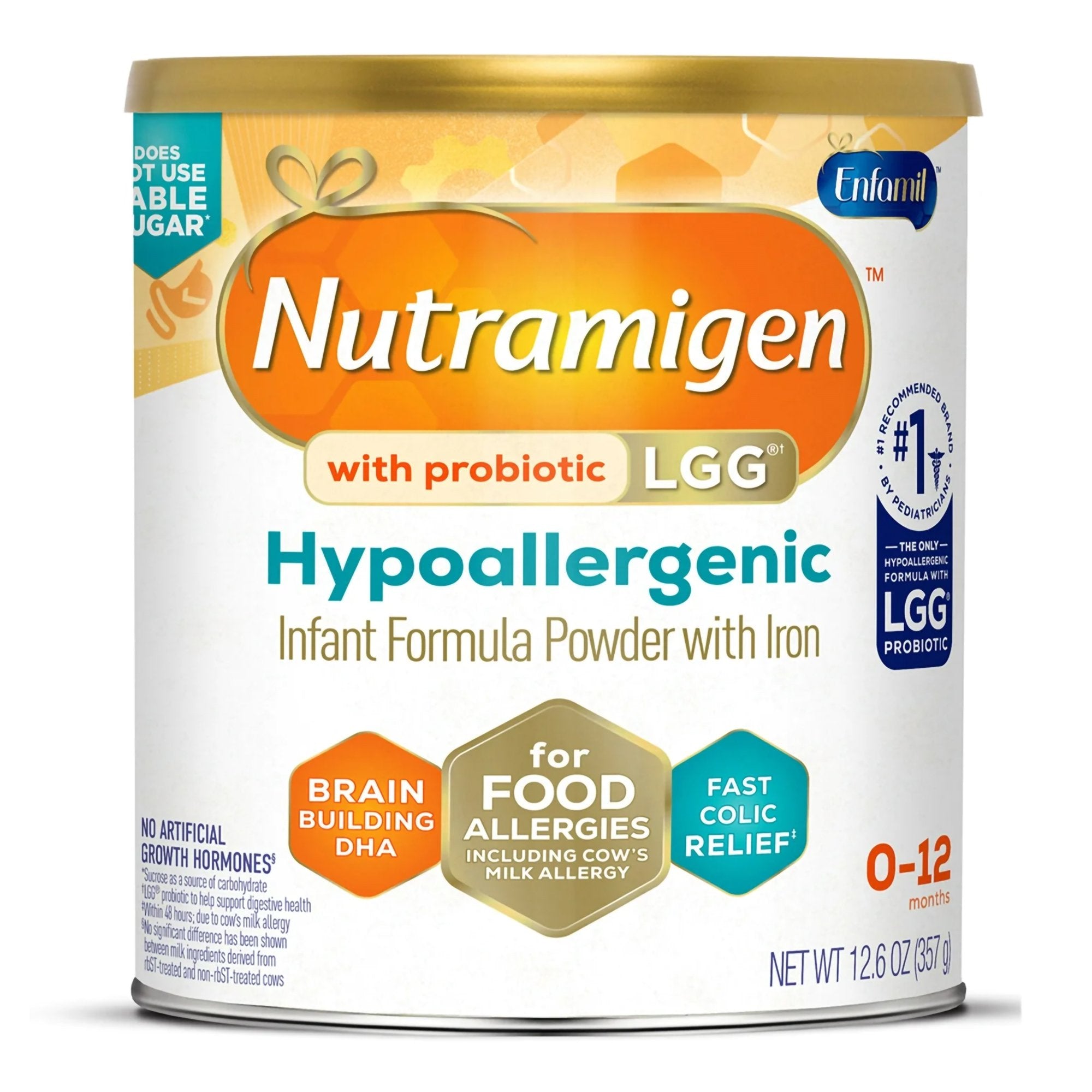 Infant Formula Nutramigen® with Probiotic LGG® Unflavored 12.6 oz. Can Powder Iron Cow's Milk Allergy,  Packaging Type- Case