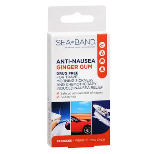 Nausea Relief Sea-Band 25 mg Strength Chewing Gum 24 per Box
