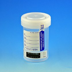 Specimen Container with Temperature Strip 57 X 73 mm 90 mL (3 oz.) Screw Cap Patient Information Sterile, Packaging Type- Case