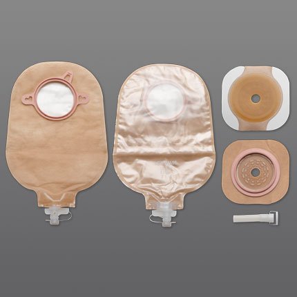 Urostomy Pouch New Image Two-Piece System 9 Inch Length Flat, Trim to Fit Drainable