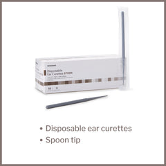 ear curette mckesson handle with grooves 2 mm tip cup tip packaging type box