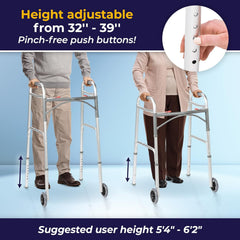 easy release 2 button folding walker youth