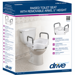Raised Toilet Seat W/ Lock & Padded Removable Arms Retail