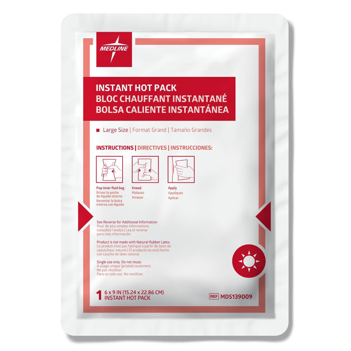 Instant Hot Pack Medline General Purpose Large Plastic / Sodium Acetate Disposable, Packaging Type- Case