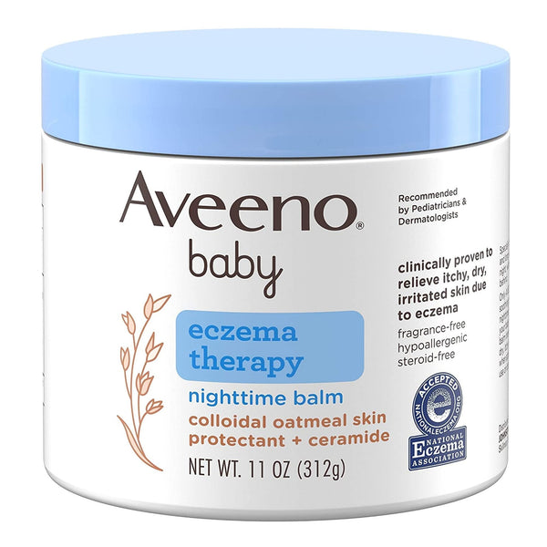 Eczema Cream Aveeno Baby Eczema Therapy Nighttime Balm 11 oz. Jar Unscented Ointment