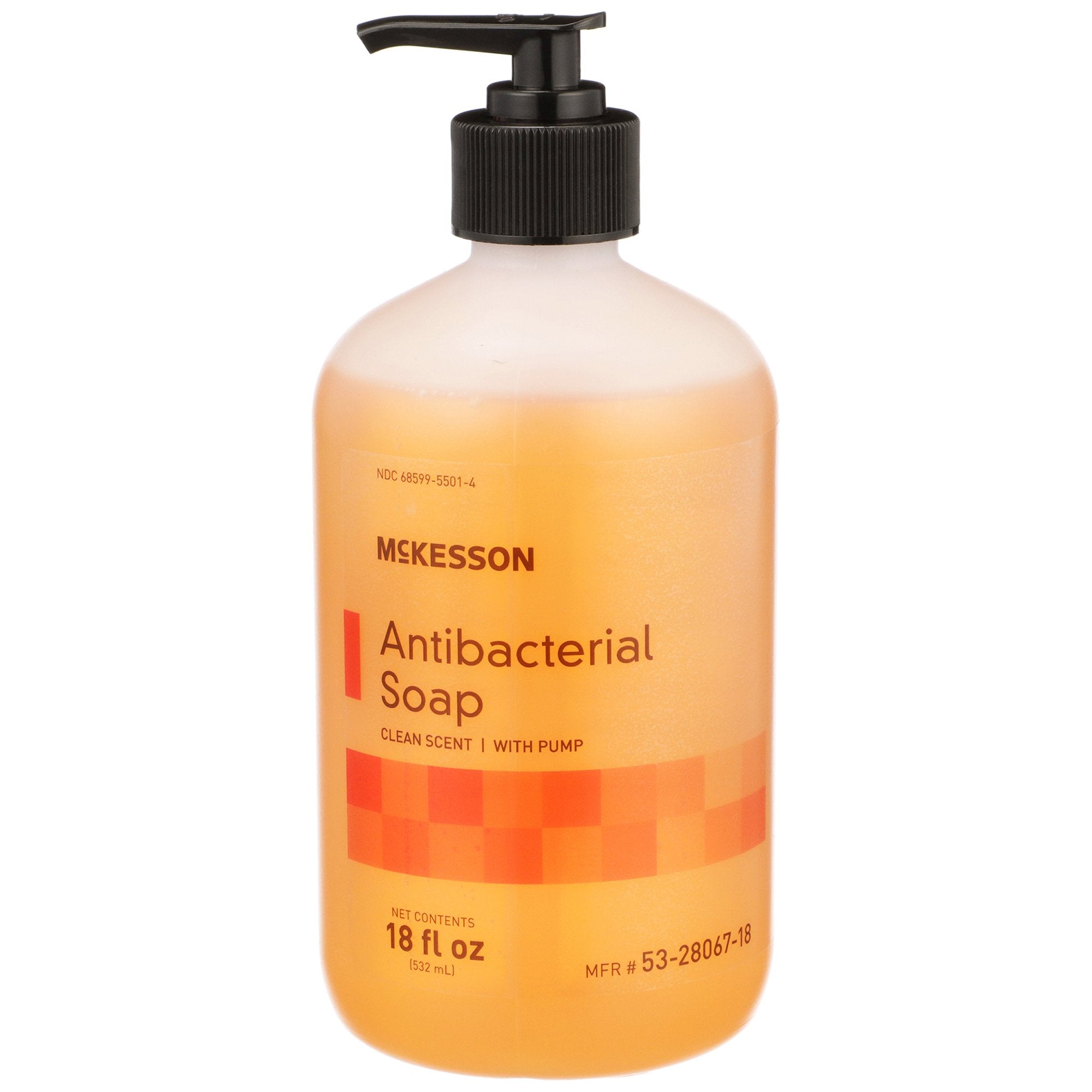 Antibacterial Soap McKesson Liquid 18 oz. Pump Bottle Clean Scent, Packaging Type- Each