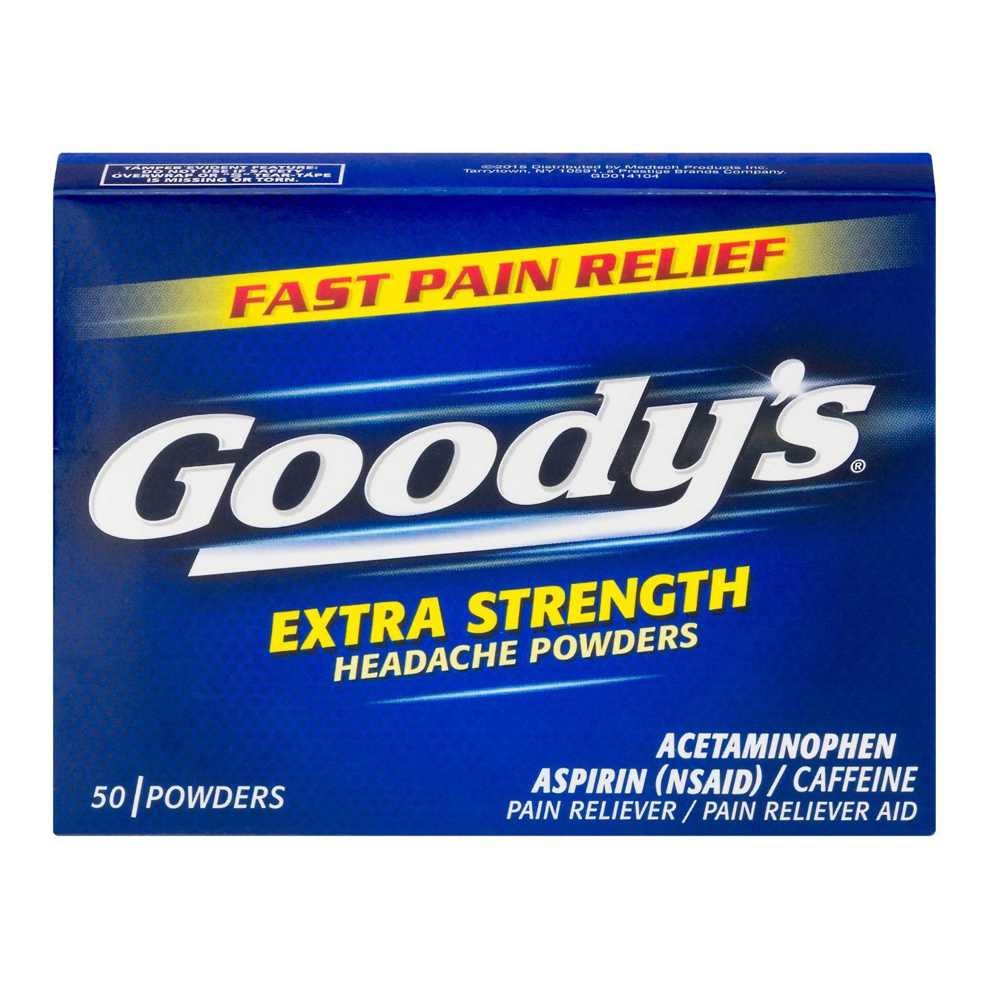 Pain Relief Goody's Extra Strength 260 mg - 520 mg - 32.5 mg Strength Acetaminophen / Aspirin / Caffeine Powder 50 per Box, Packaging Type- Box