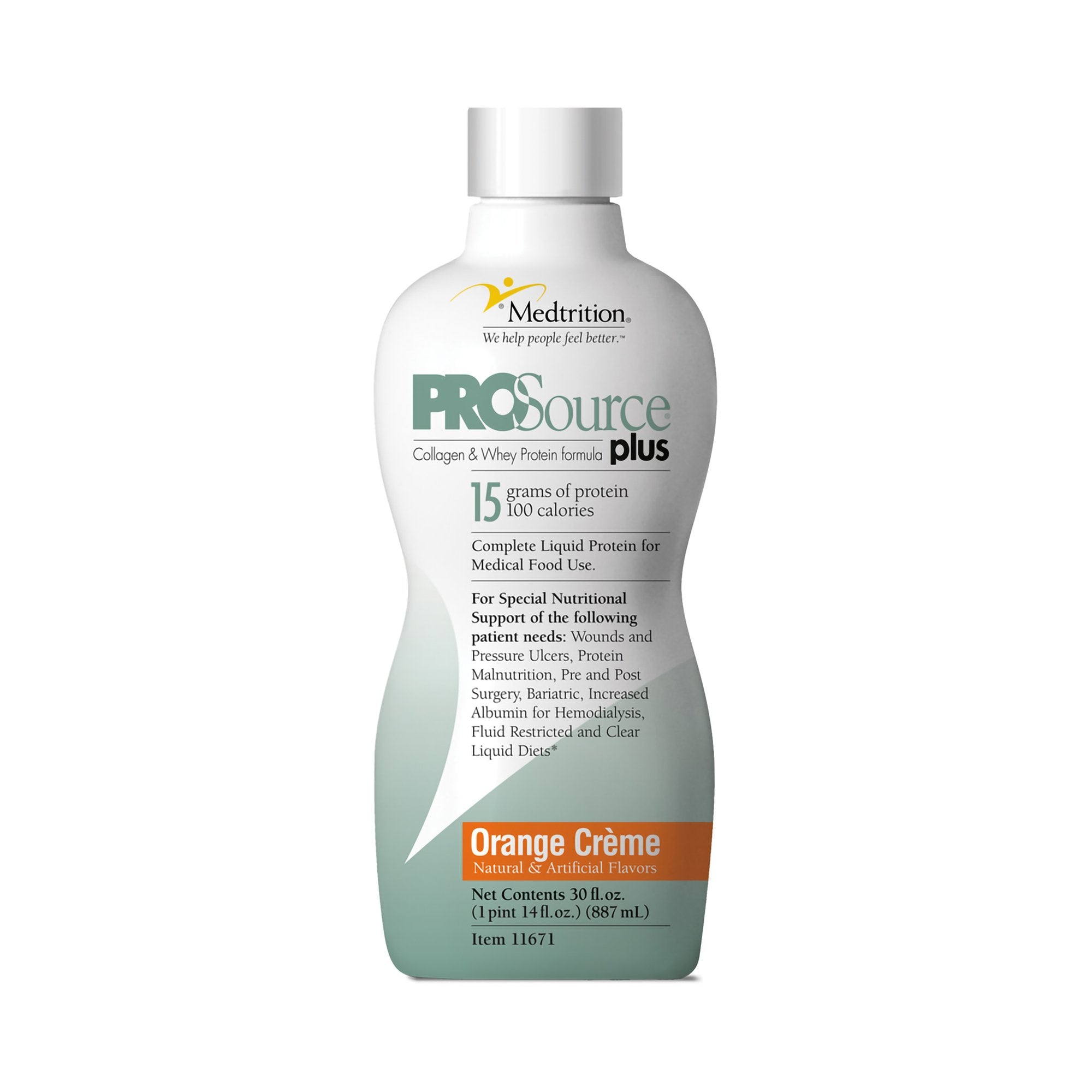 Oral Supplement ProSource® Plus Orange Crème Flavor Liquid 30 oz. Bottle