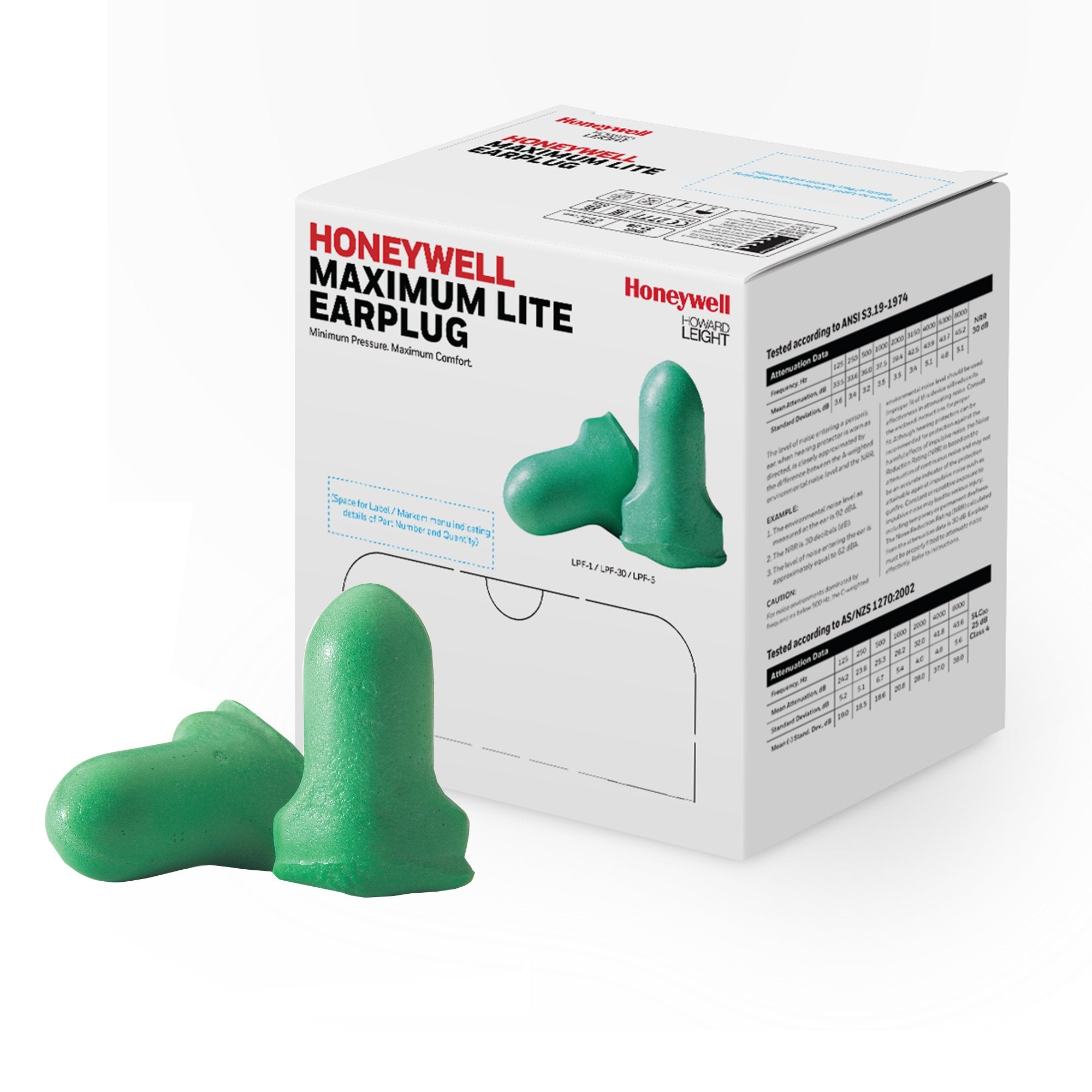 Ear Plugs MAXIMUM LITE Cordless One Size Fits Most Green, Packaging Type- Box