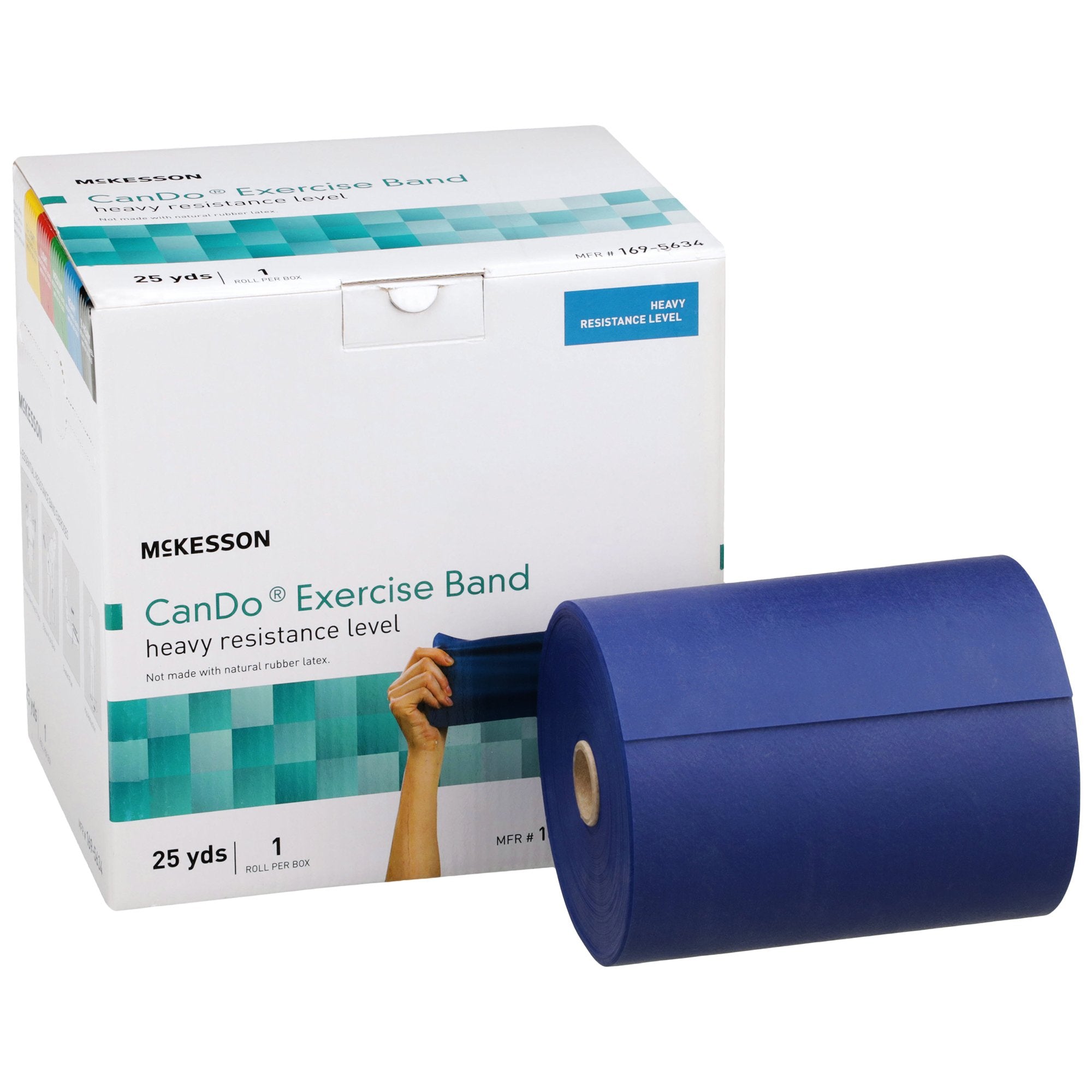 Exercise Resistance Band McKesson CanDo Blue 5 Inch X 25 Yard Heavy Resistance, Packaging Type- Each