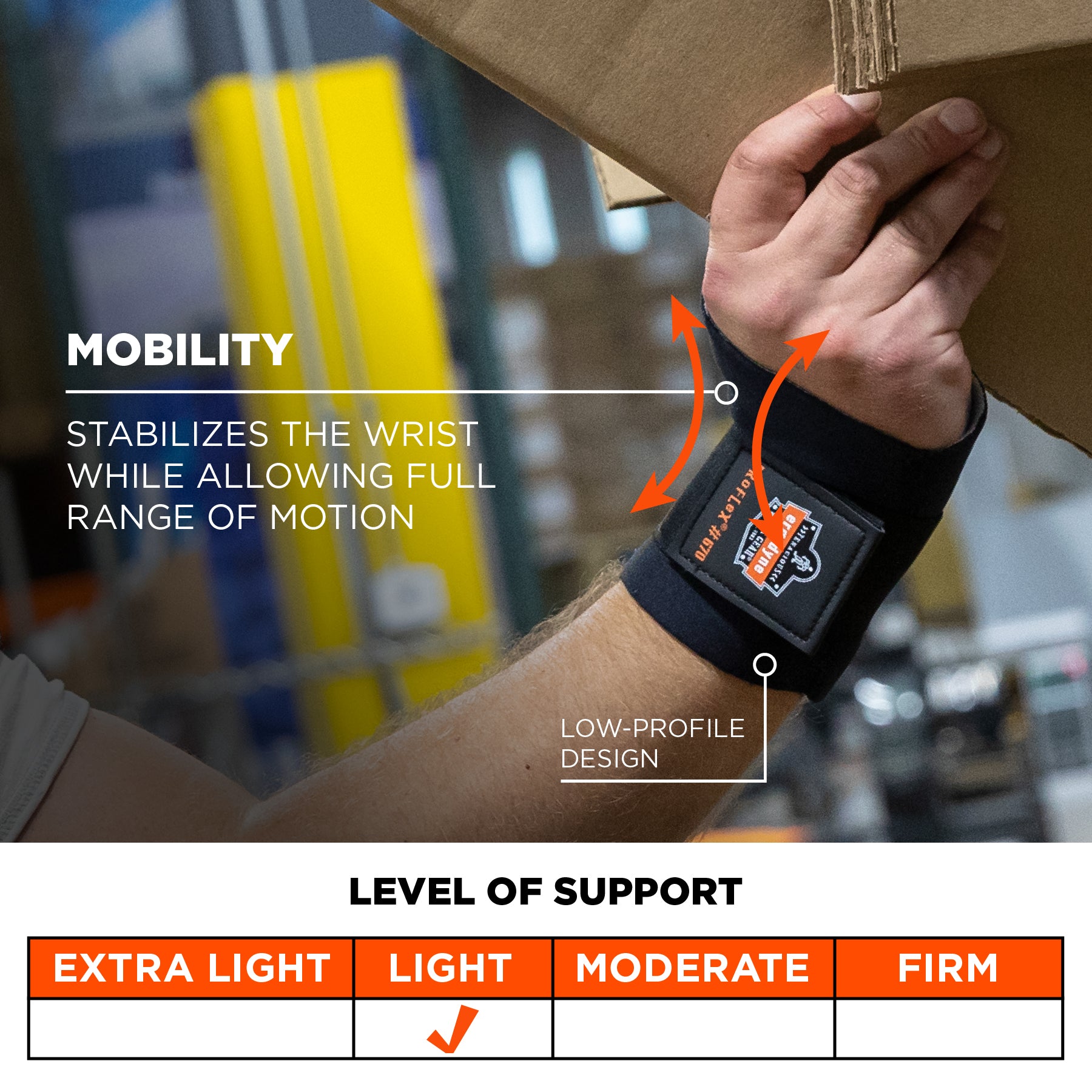 Wrist Support ProFlex 670 Ambidextrous Single Strap Neoprene Left or Right Hand Black Large,Packaging Type- Each