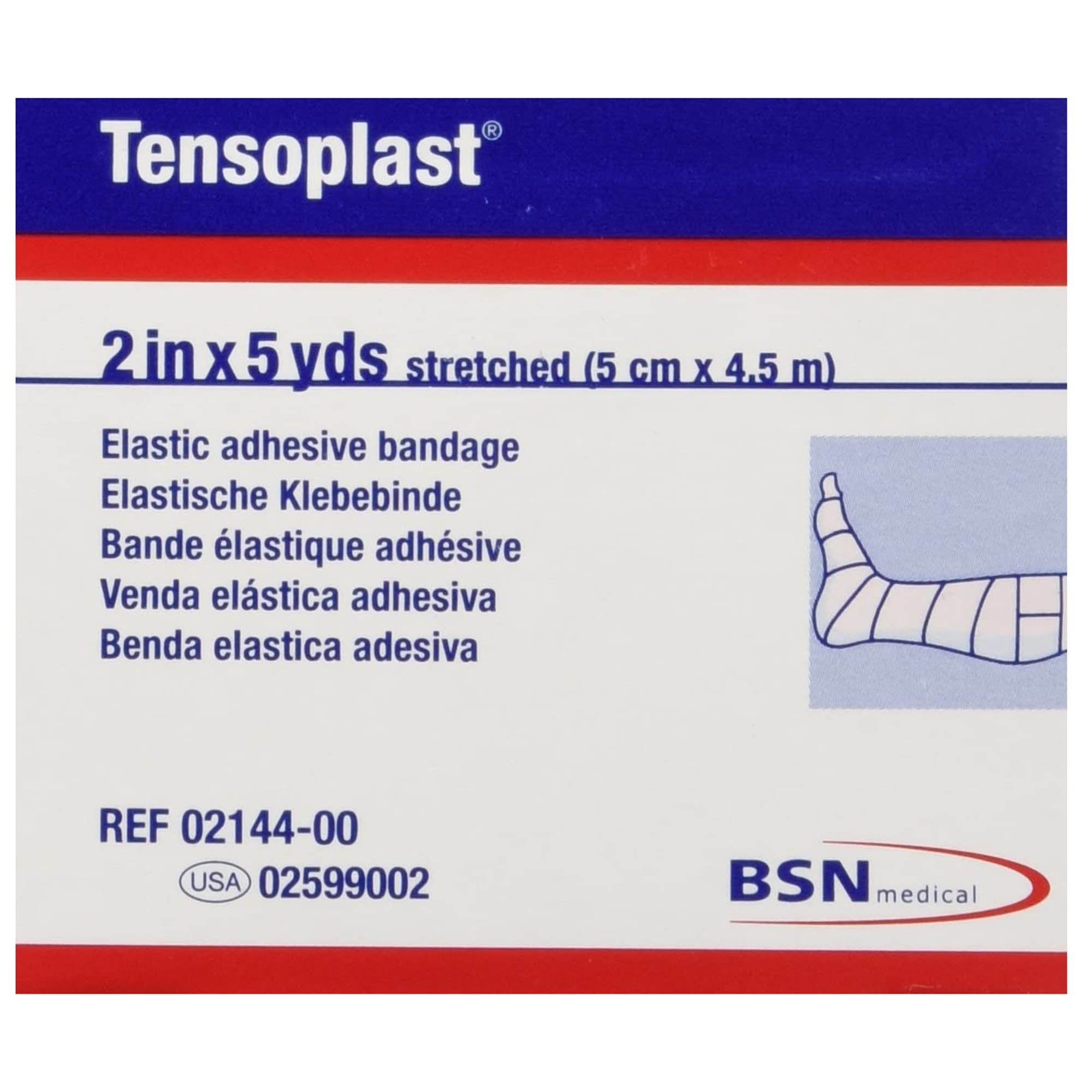 Elastic Adhesive Bandage Tensoplast 2 Inch X 5 Yard No Closure Tan NonSterile Medium Compression
