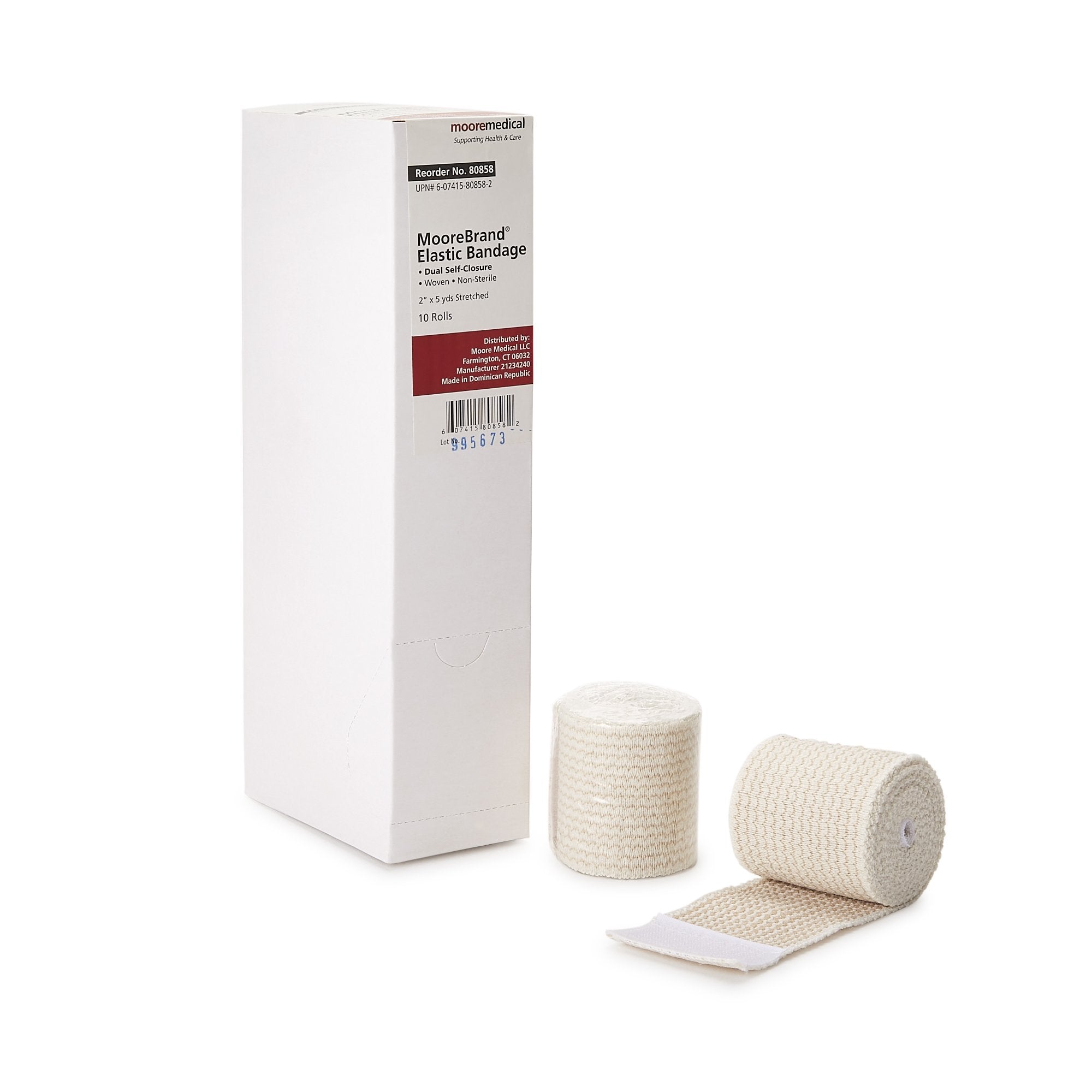 Elastic Bandage McKesson 2 Inch X 4 1/2 Yard Double Hook and Loop Closure Tan NonSterile Standard Compression