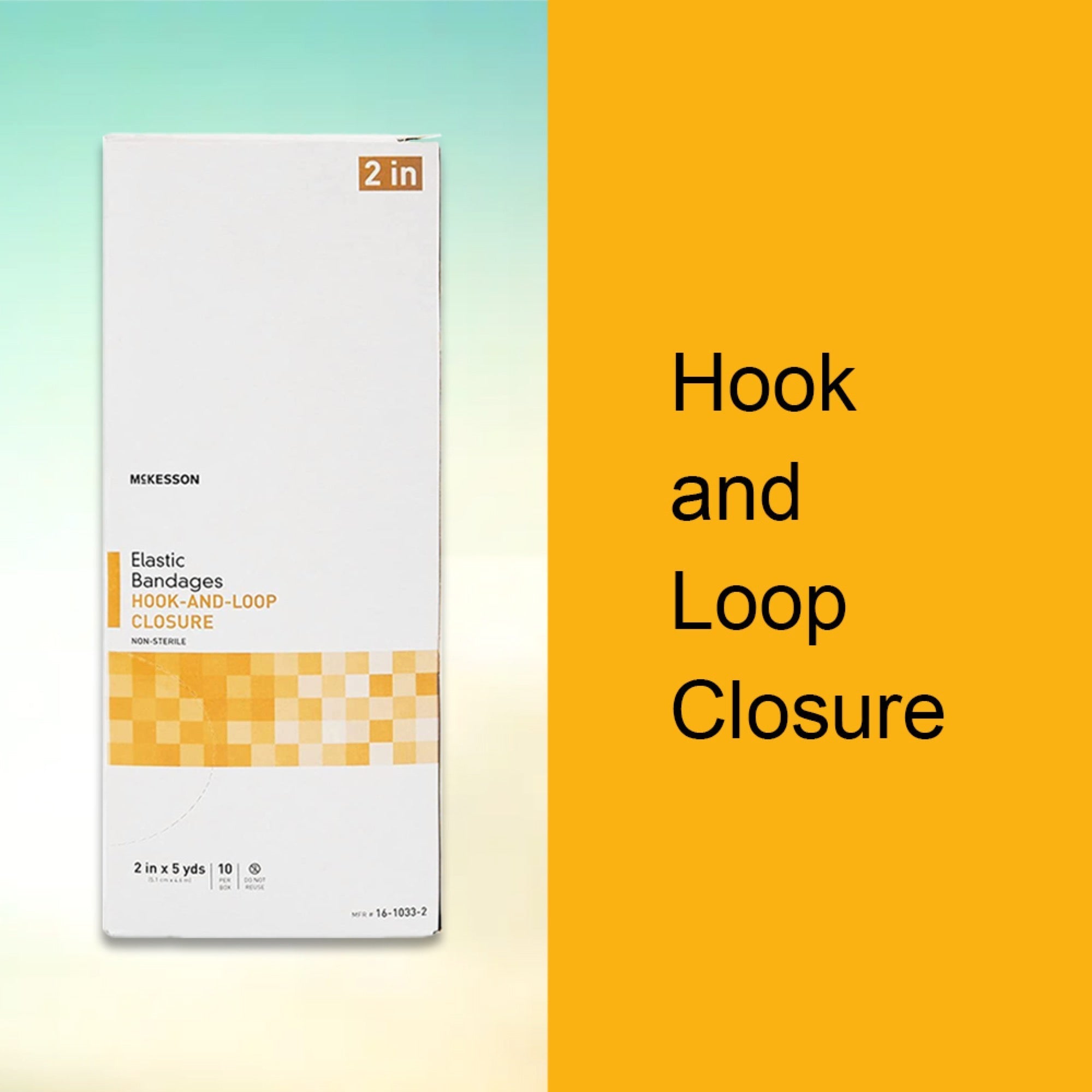 elastic bandage mckesson 2 inch x 5 yard single hook and loop closure tan nonsterile standard compression packaging type box