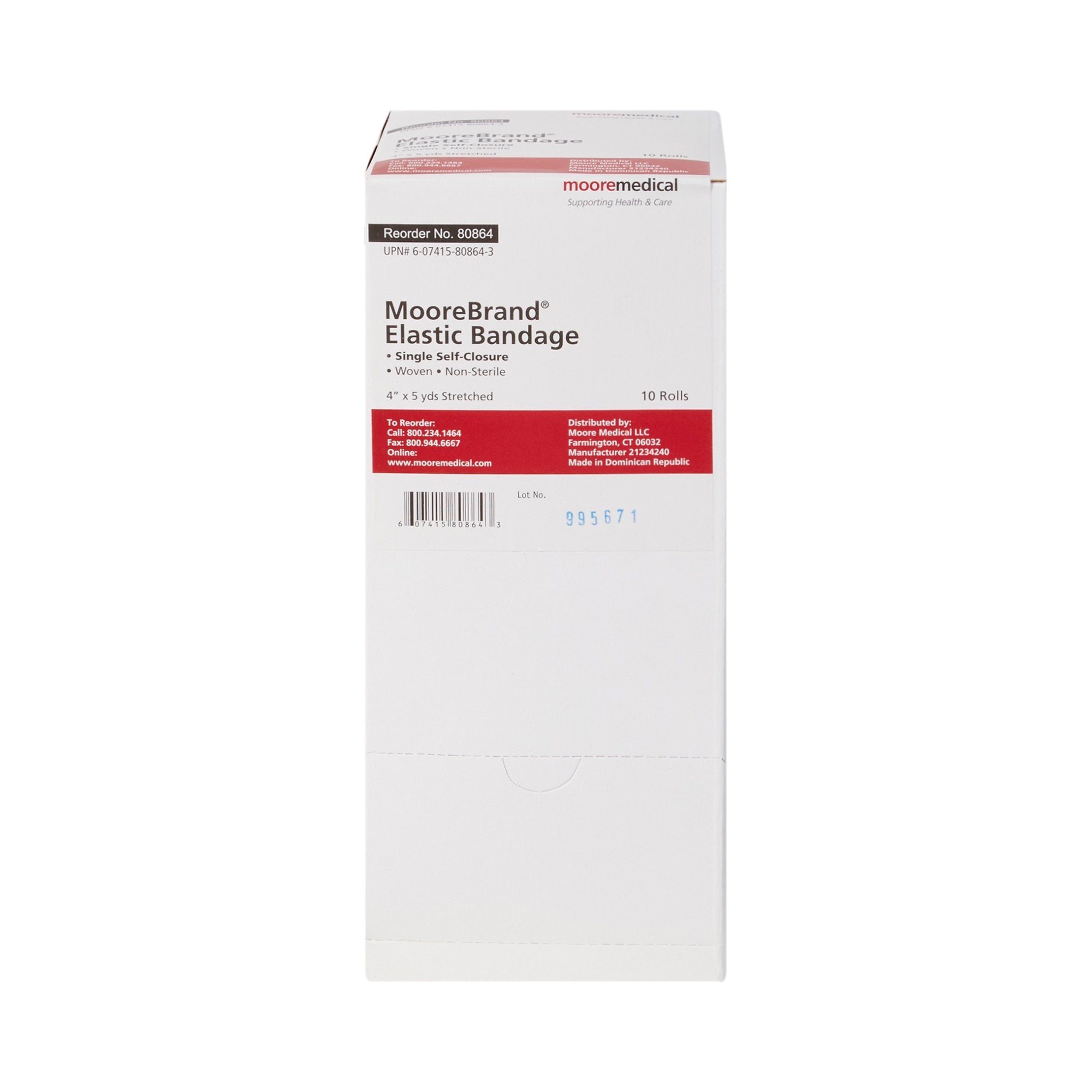 Elastic Bandage McKesson 4 Inch X 4 1/2 Yard Single Hook and Loop Closure Tan NonSterile Standard Compression