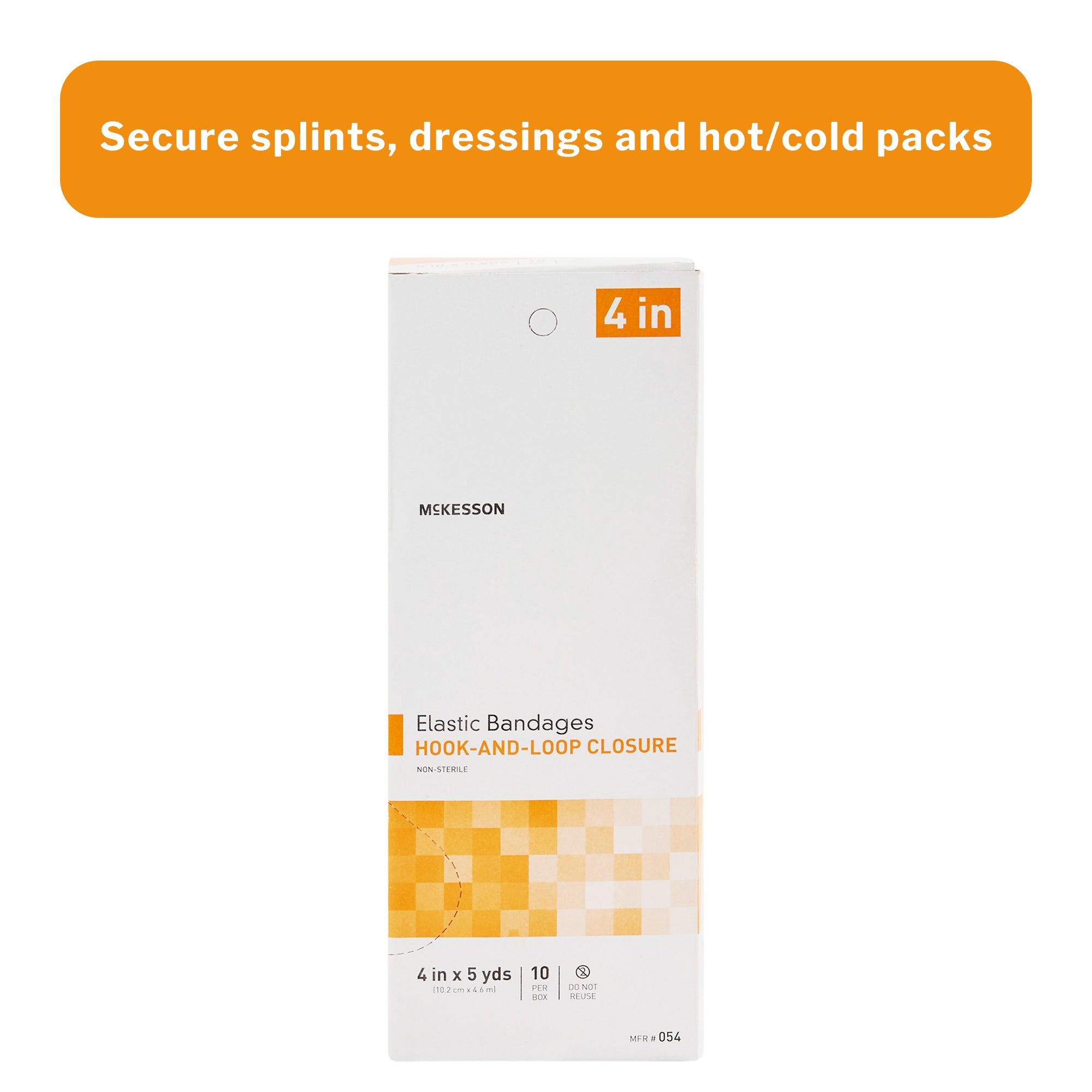 elastic bandage mckesson 4 inch x 5 yard single hook and loop closure tan nonsterile standard compression packaging type case