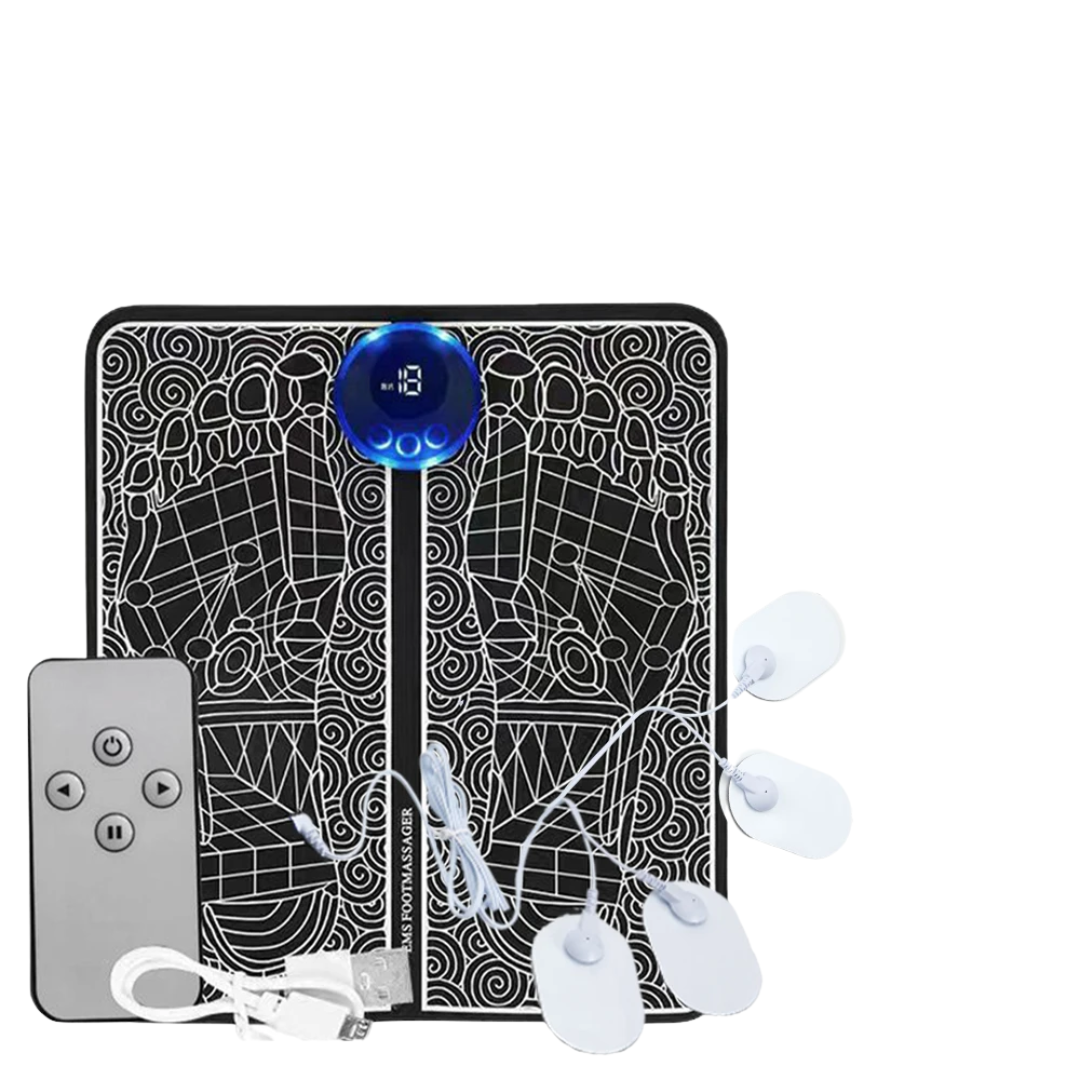 electric ems foot massager pad relief pain relax feet acupoints massage mat shock muscle stimulation improve blood circulation