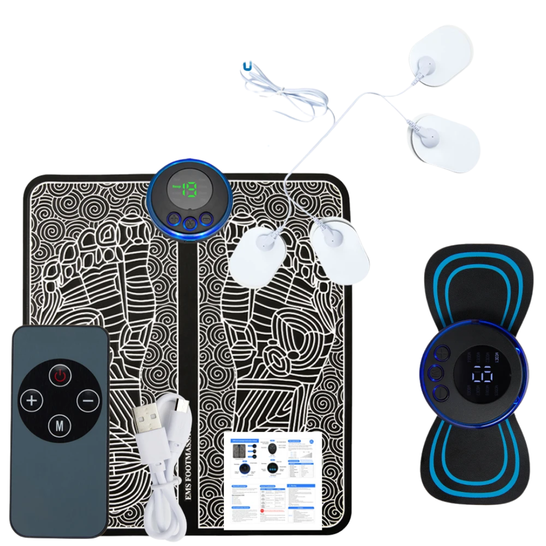 electric ems foot massager pad relief pain relax feet acupoints massage mat shock muscle stimulation improve blood circulation