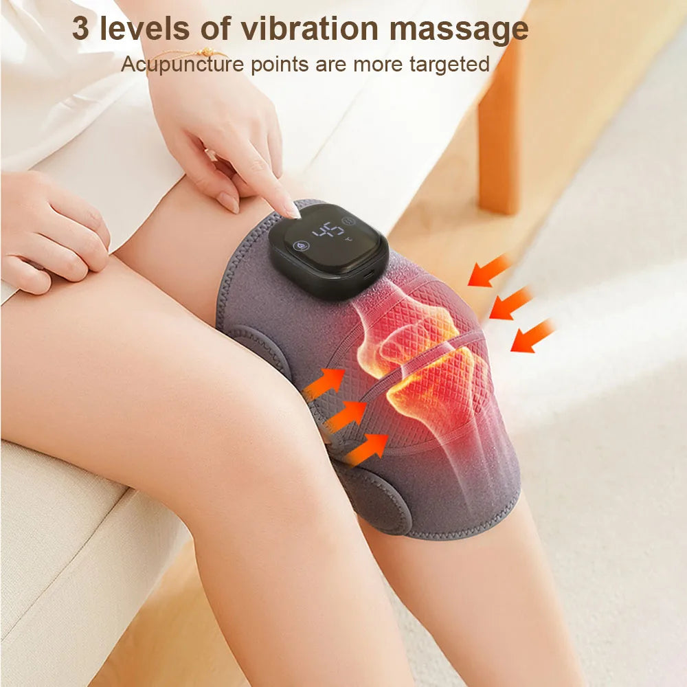 electric knee massager with heat smart arthritis heating joint wrap vibration physiotherapy body massager pain relief