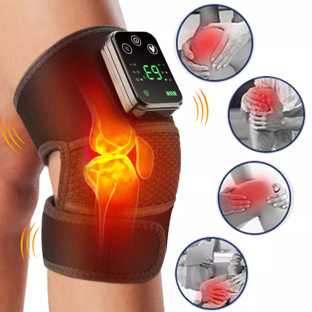 electrically heated knee pads shoulder pads elbow pads old cold legs joints vibration warmth hot compress massager