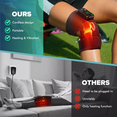 electrically heated knee pads shoulder pads elbow pads old cold legs joints vibration warmth hot compress massager