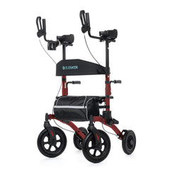 elenker all terrain upright rollator walker stand up rolling walker with seat 12 non pneumatic tire wheels