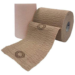 2 Layer Compression Bandage System CoFlex TLC Calamine with Indicators 4 Inch X 6 Yard / 4 Inch X 7 Yard Self adherent / Pull On Closure Tan NonSterile 25 to 30 mmHg