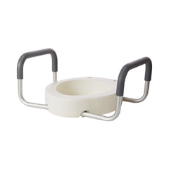 Elongated Raised Toilet Seat with Arms drive Premium 3 1/2 Inch Height White 300 lbs. Weight Capacity