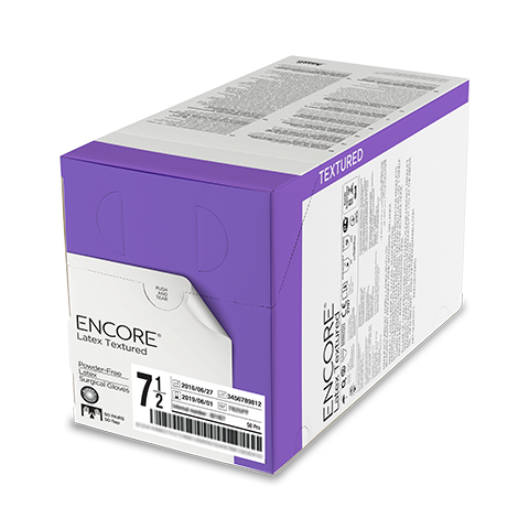 Surgical Glove ENCORE Latex Textured Size 5.5 Sterile Latex Standard Cuff Length Fully Textured Ivory Chemo Tested,Packaging Type- Box