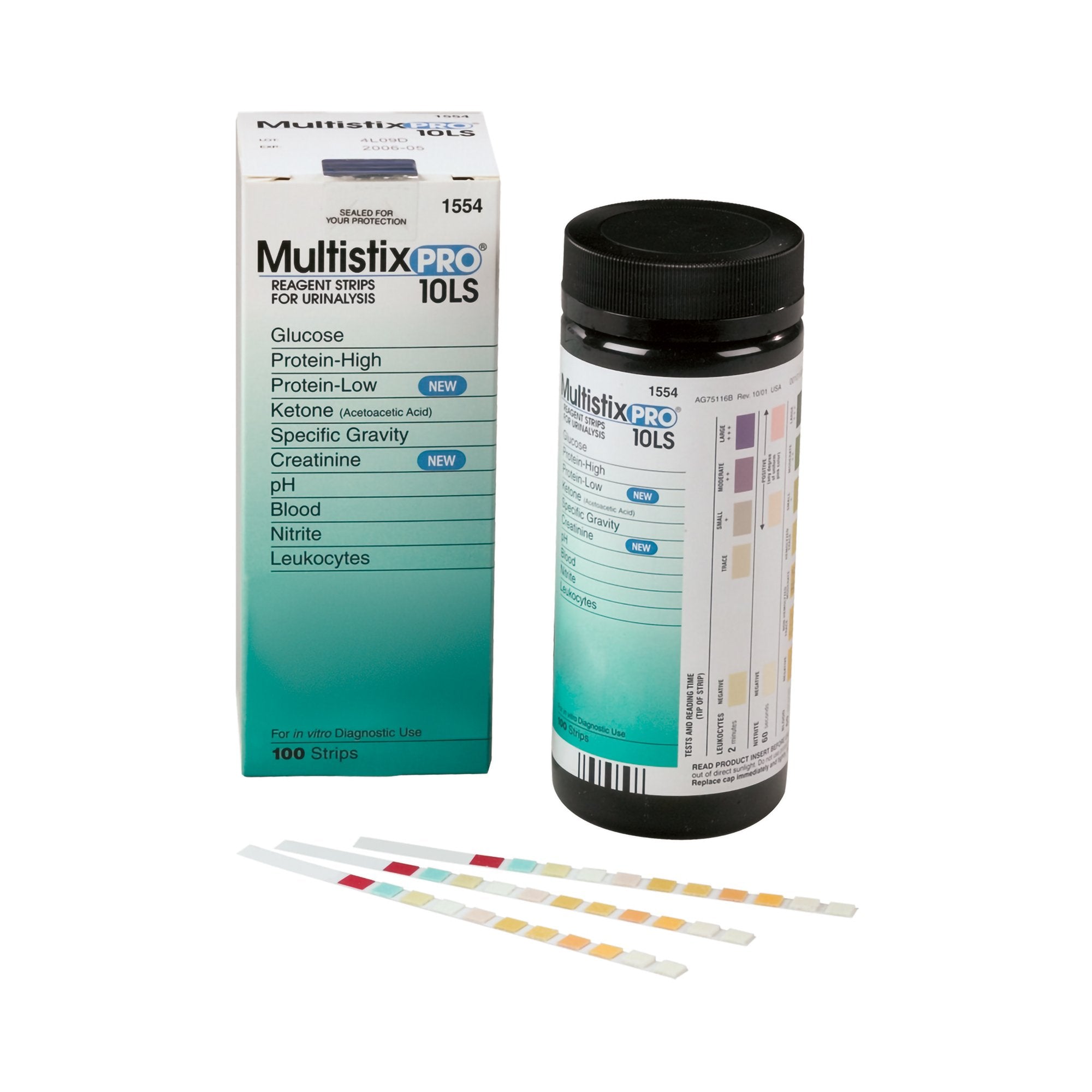 Urinalysis Reagent Multistix Blood, Creatinine, Glucose, Ketone, Leukocytes, Nitrite, pH, Protein, Specific Gravity For Clinitek 50 Urine Chemistry Analyzer, Packaging Type- Case