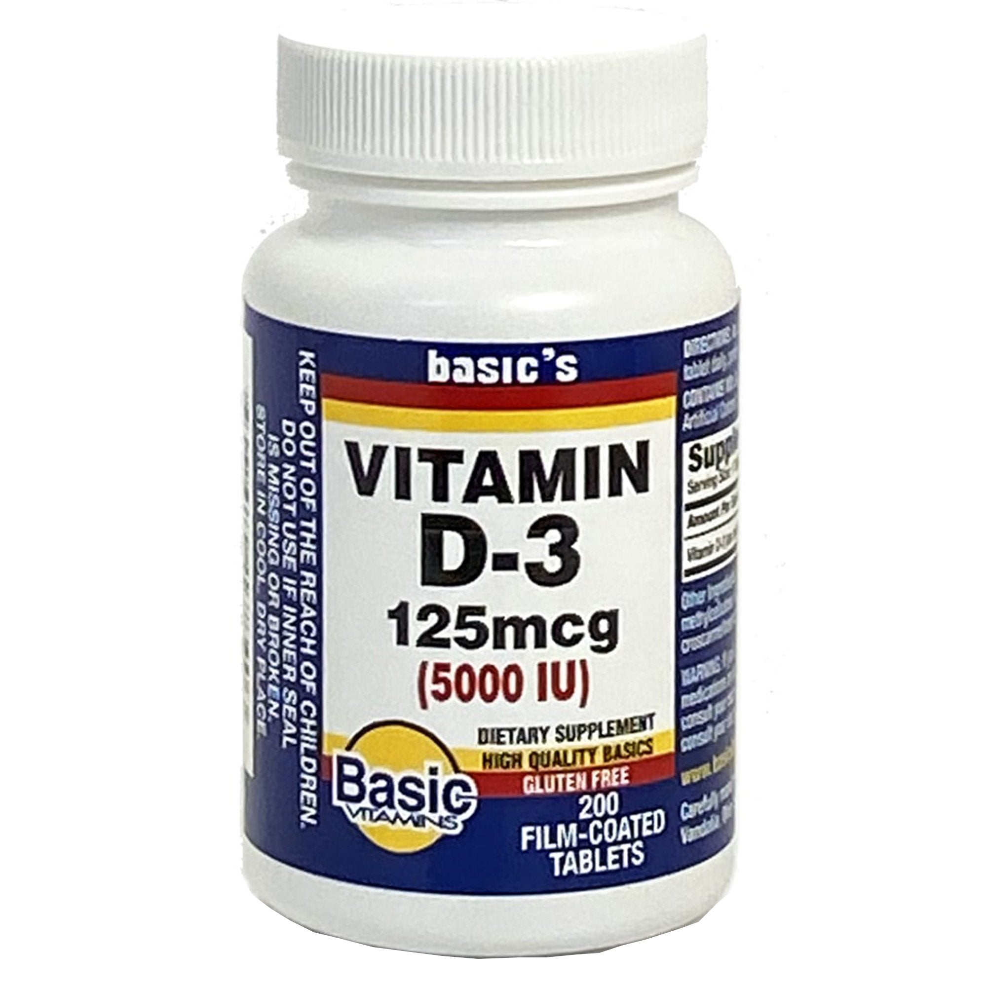 Vitamin Supplement Vitamin D3 5,000 IU Strength Tablet 200 per Bottle