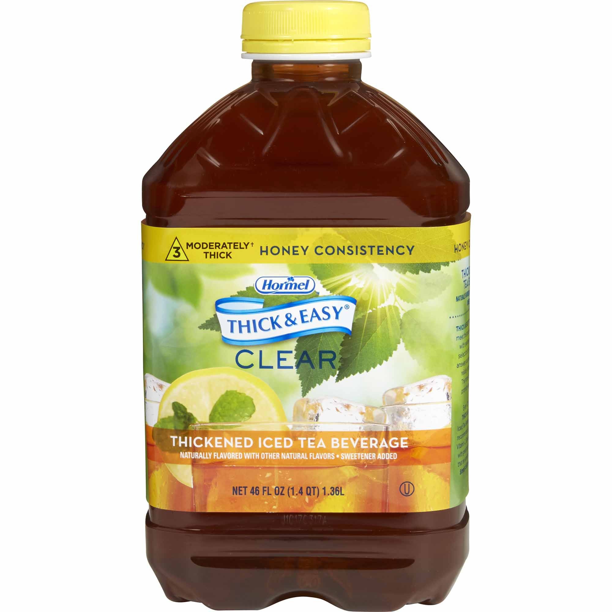 Thickened Beverage Thick & Easy 46 oz. Bottle Iced Tea Flavor Liquid IDDSI Level 3 Moderately Thick/Liquidized, Packaging Type- Case