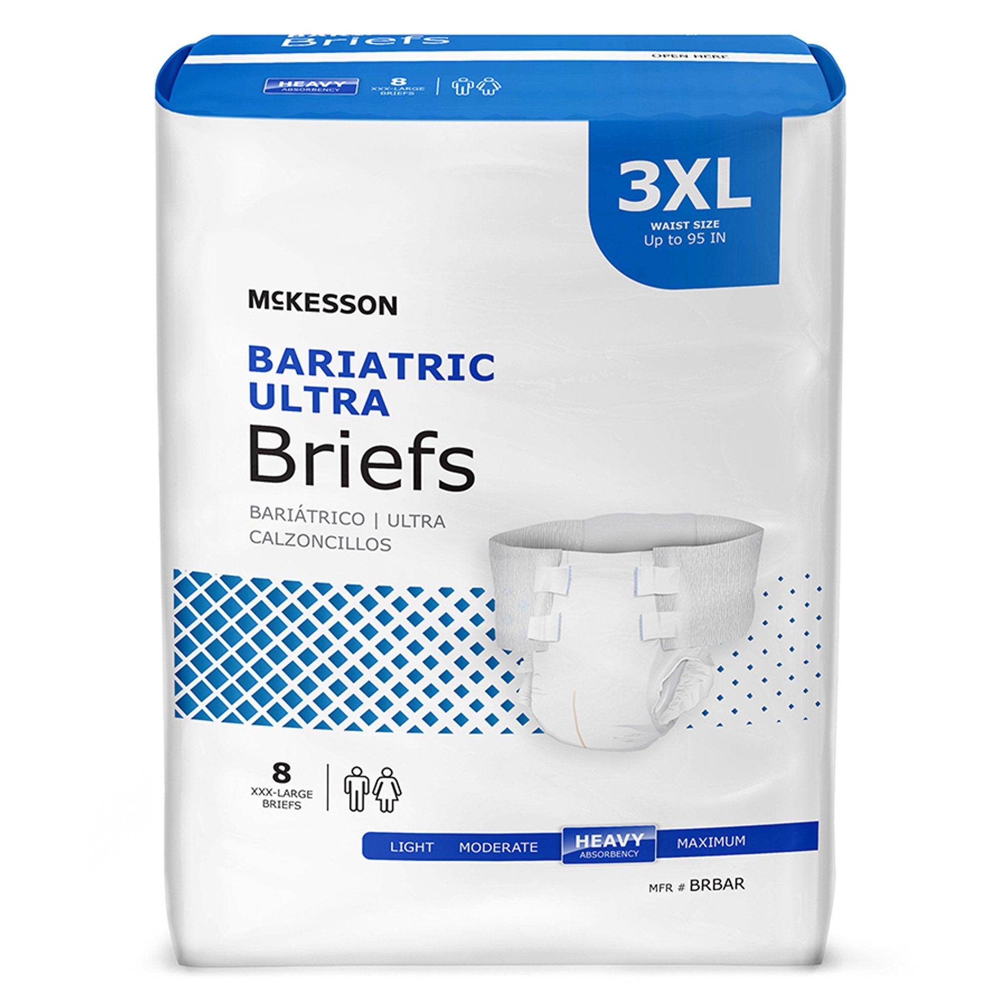 Unisex Adult Incontinence Brief McKesson Ultra Bariatric 3X-Large Disposable Heavy Absorbency, Packaging Type- Case