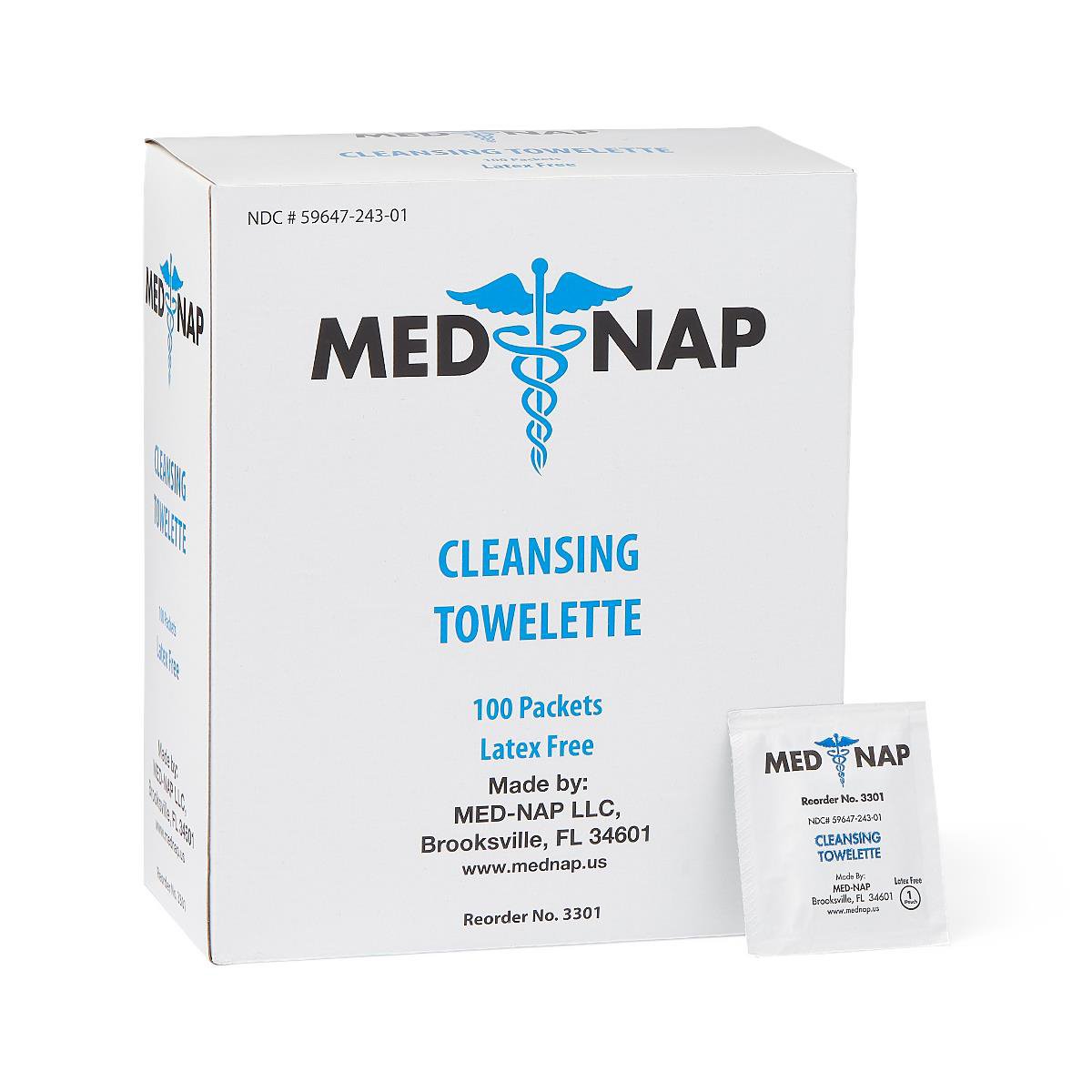 Antiseptic Skin Towelette Med Nap Individual Packet Alcohol Scent 100 Count, Packaging Type- Box