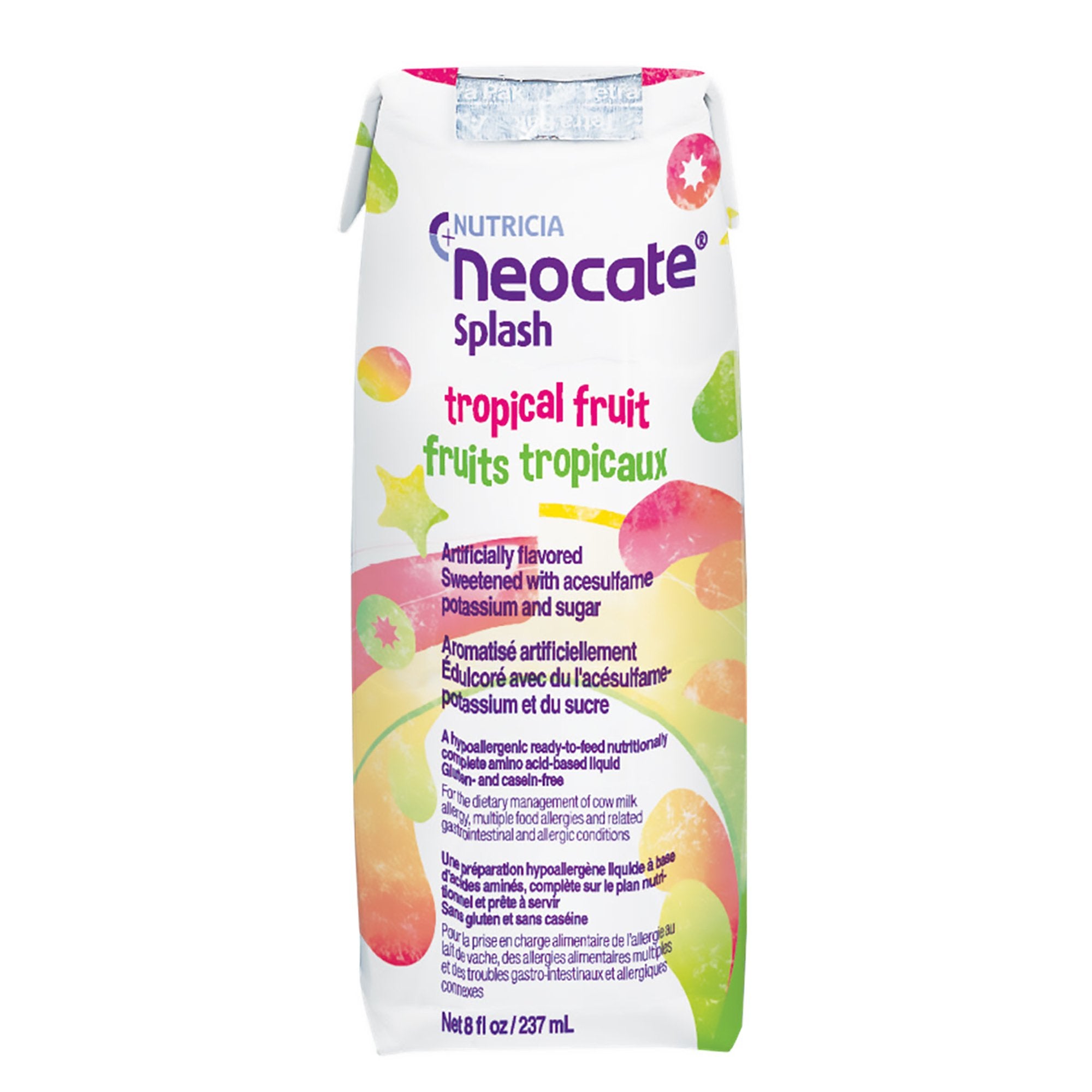 Pediatric Oral Supplement Neocate® Splash Tropical Fruit Flavor 8 oz. Carton Liquid Amino Acid Food Allergies