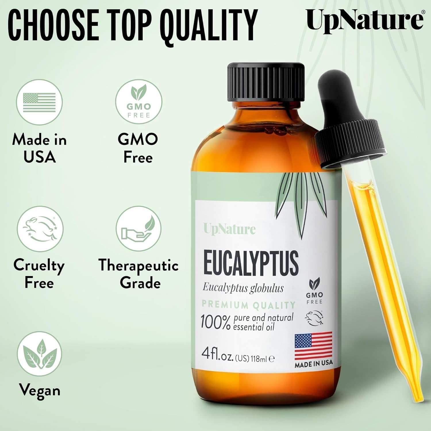 Eucalyptus Essential Oil 4Oz – 100% Pure Eucalyptus Oil   Undiluted Therapeutic Grade Essential Oils for Diffuser Aromatherapy
