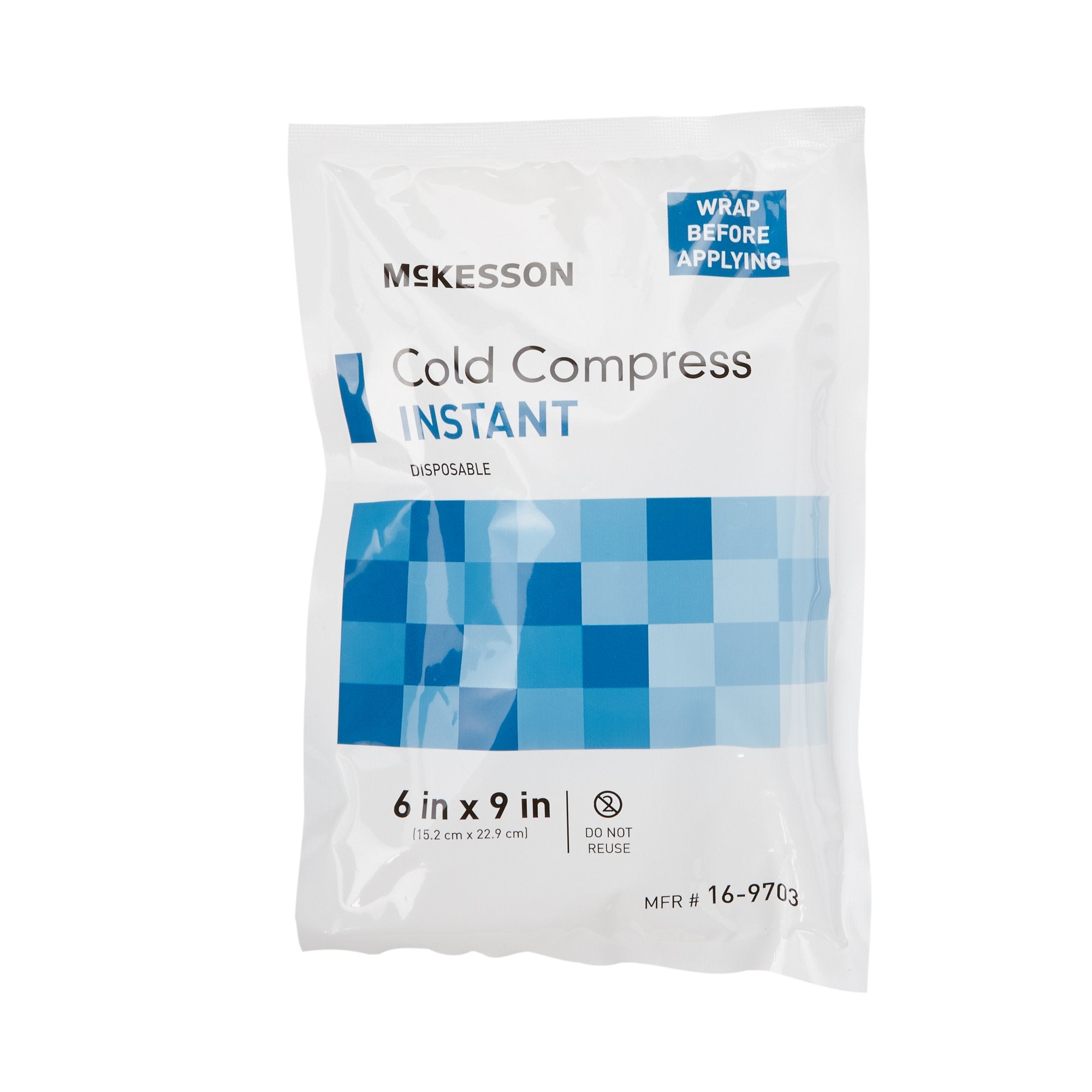 Instant Cold Pack McKesson General Purpose 6 X 9 Inch Plastic / Calcium Ammonium Nitrate / Water Disposable, Packaging Type- Each