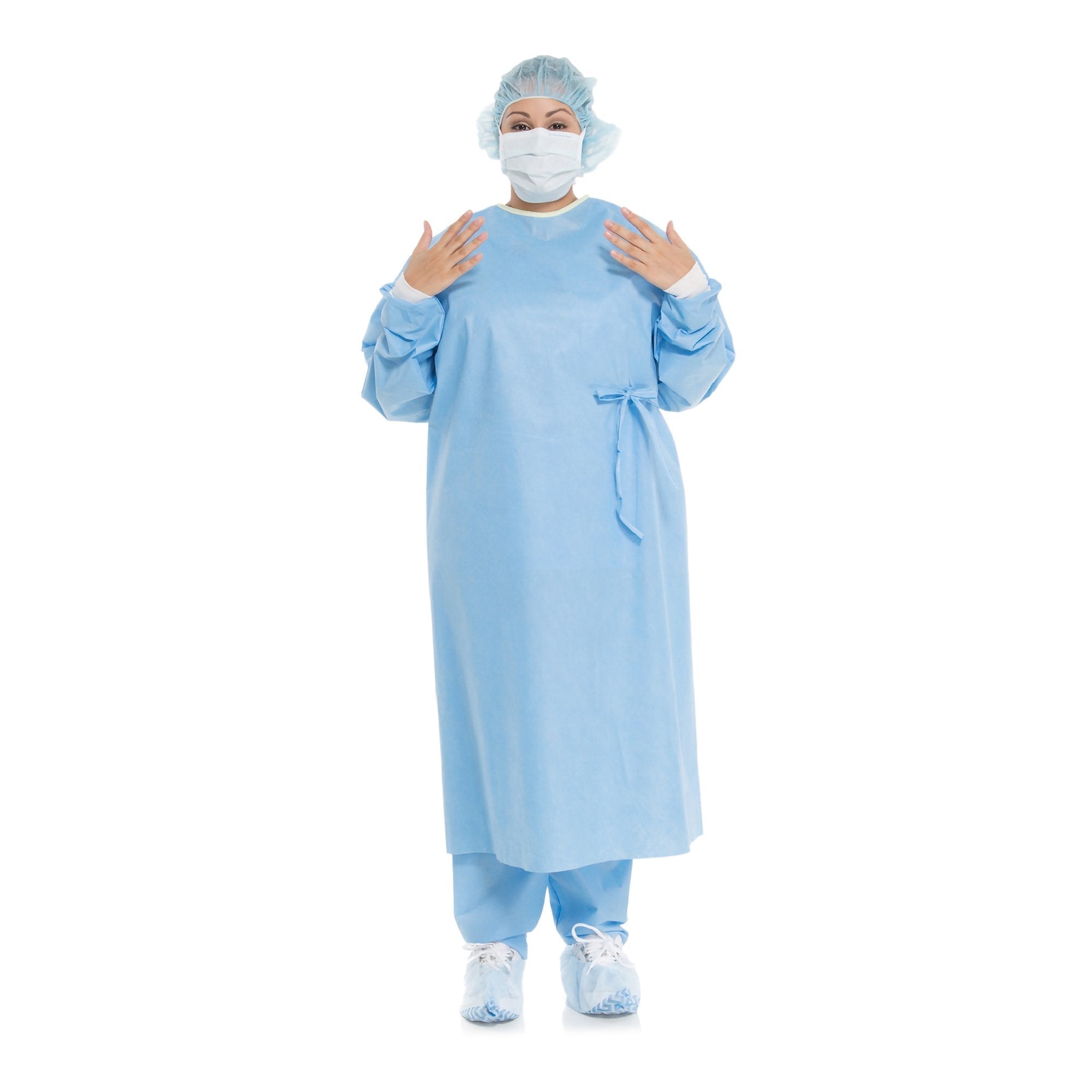 Non Reinforced Surgical Gown with Towel Evolution 4 X Large Blue Sterile Disposable